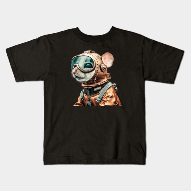 Mouse Space Explorer Kids T-Shirt by Pet And Petal